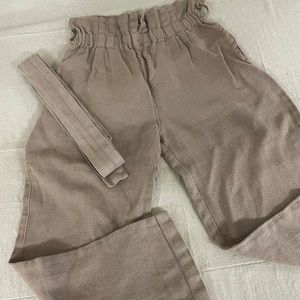 Black crane linen pant